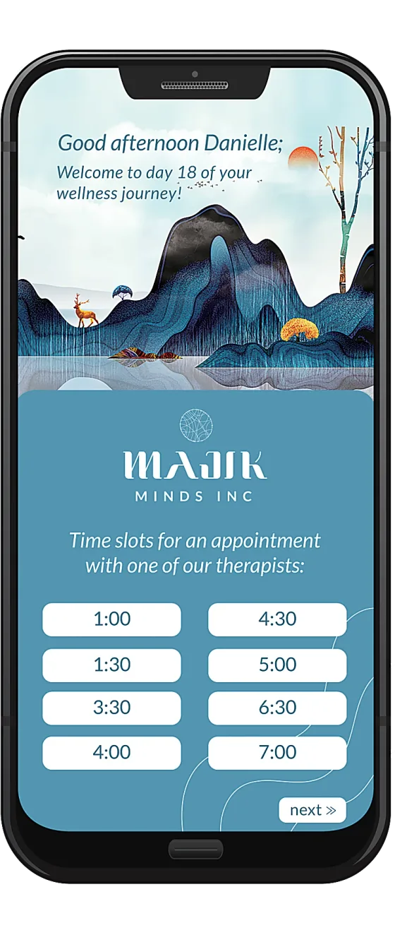 The Majik app on a mobile device